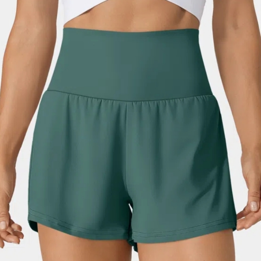 Halara High Waisted Back Pocket & Side Hidden Pocket 2-in-1 Yoga Shorts 2.5"